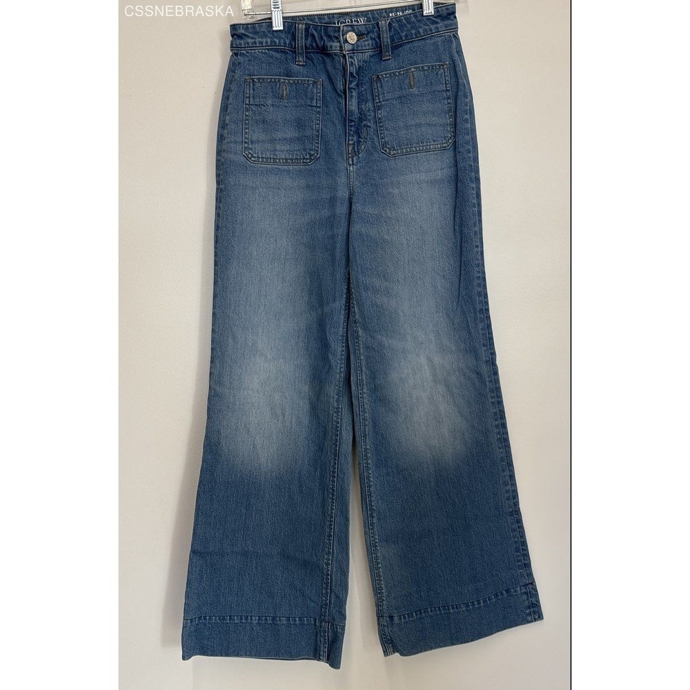 J. Crew Blue Women's High-rise Sailor Denim Trouser in 1996 Semi-stretch Size 27